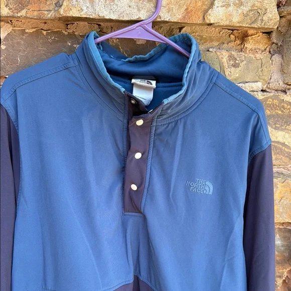The North Face Blue Windbreaker Jacket with Mock Neck - Picture 2 of 12